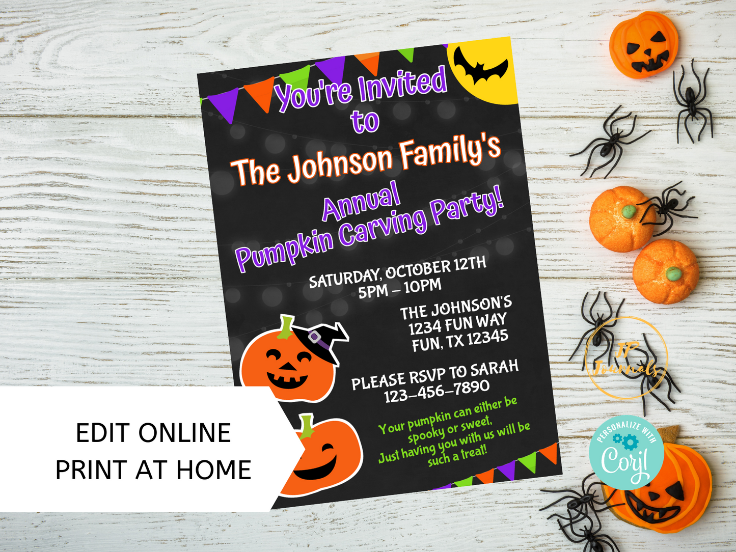 Pumpkin Carving Party Invitation - Printable Template