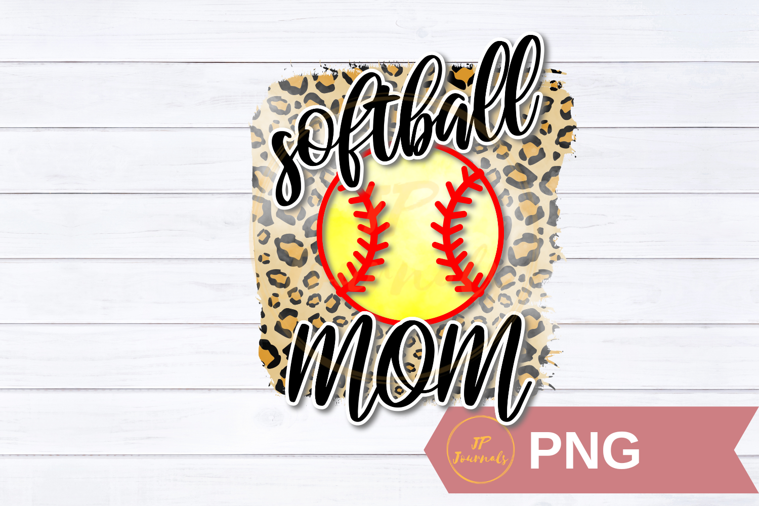 Baseball Mom leopard sublimation design PNG