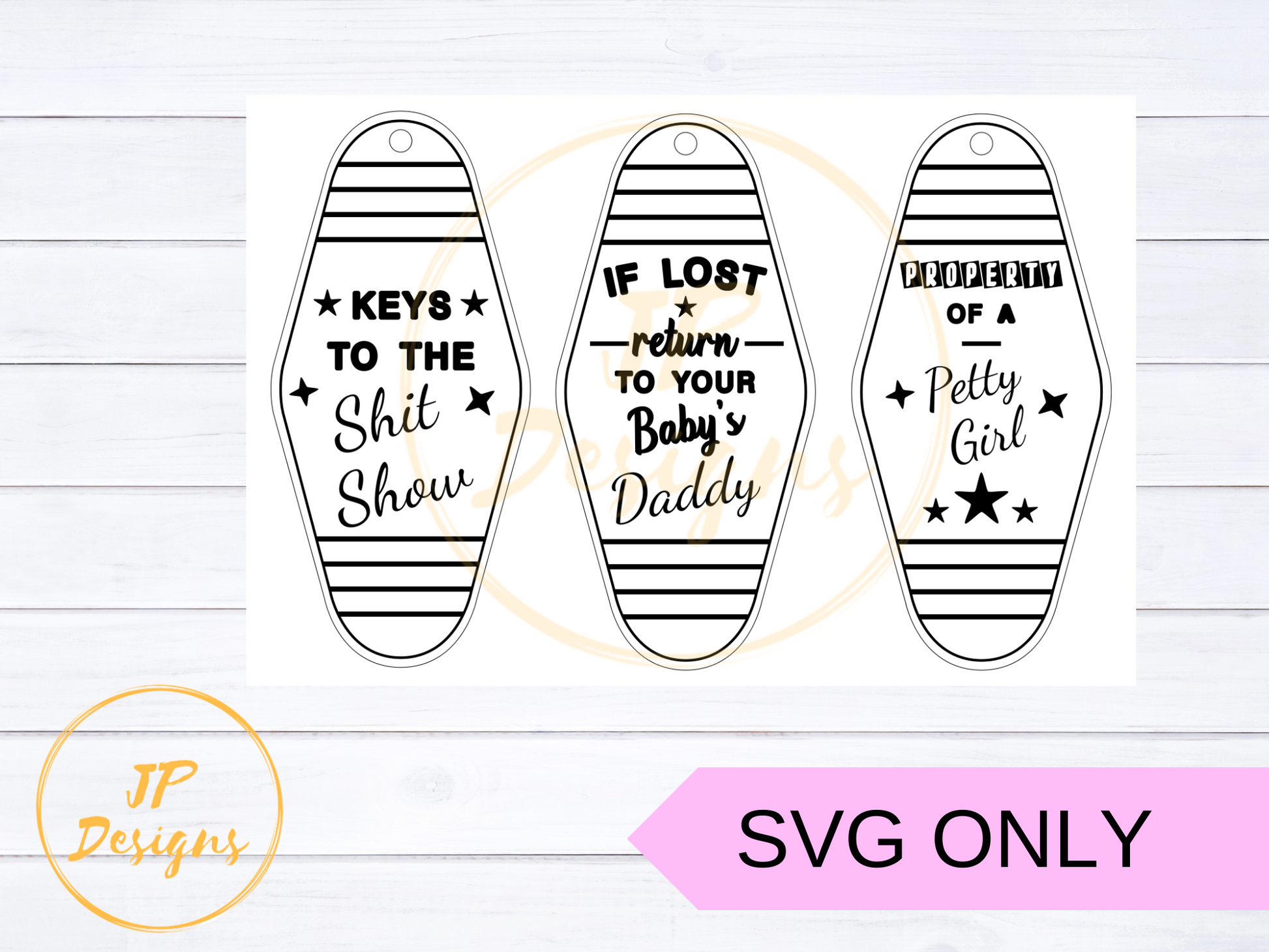 Funny Hotel Keychain SVG Cut Files, Retro Motel Keychain Sayings SVG