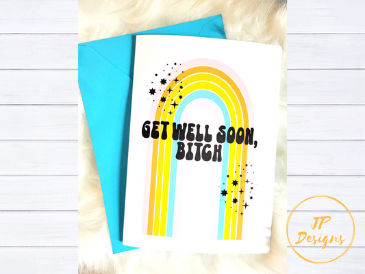 Get Well Soon, Bitch Retro Greeting Card