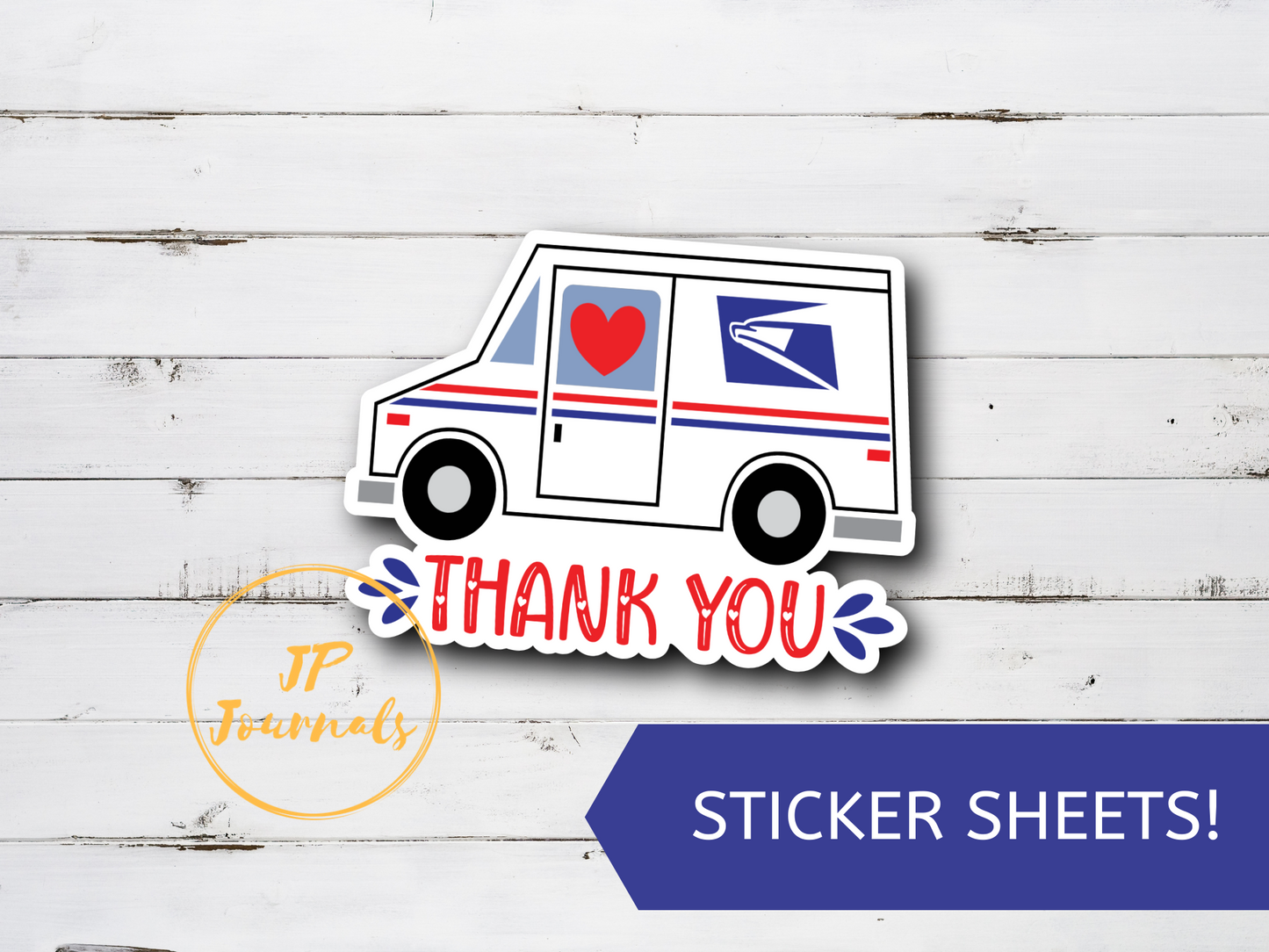 Thank You USPS Mail Truck Stickers, Thank You Mail Worker Postman Sticker Sheet, Small Business Packaging Supplies