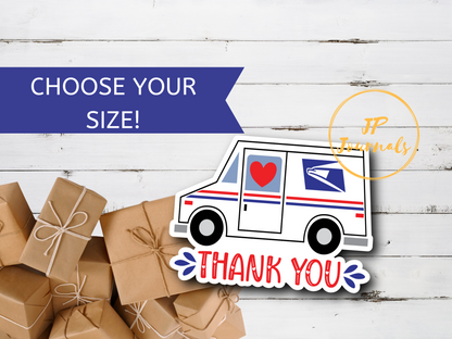 Thank You USPS Mail Truck Stickers, Thank You Mail Worker Postman Sticker Sheet, Small Business Packaging Supplies