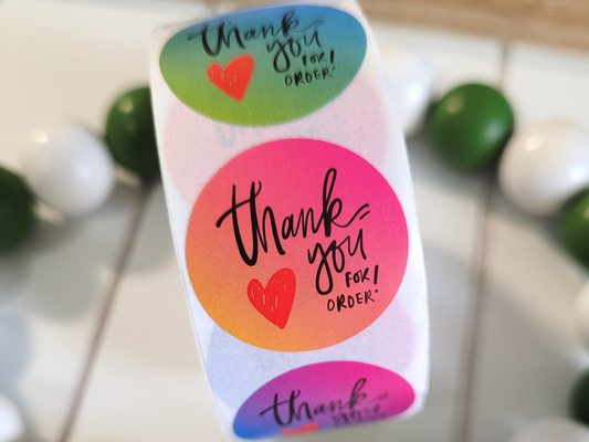 Colorful Thank You for Your Order Wholesale Packaging Sticker Roll