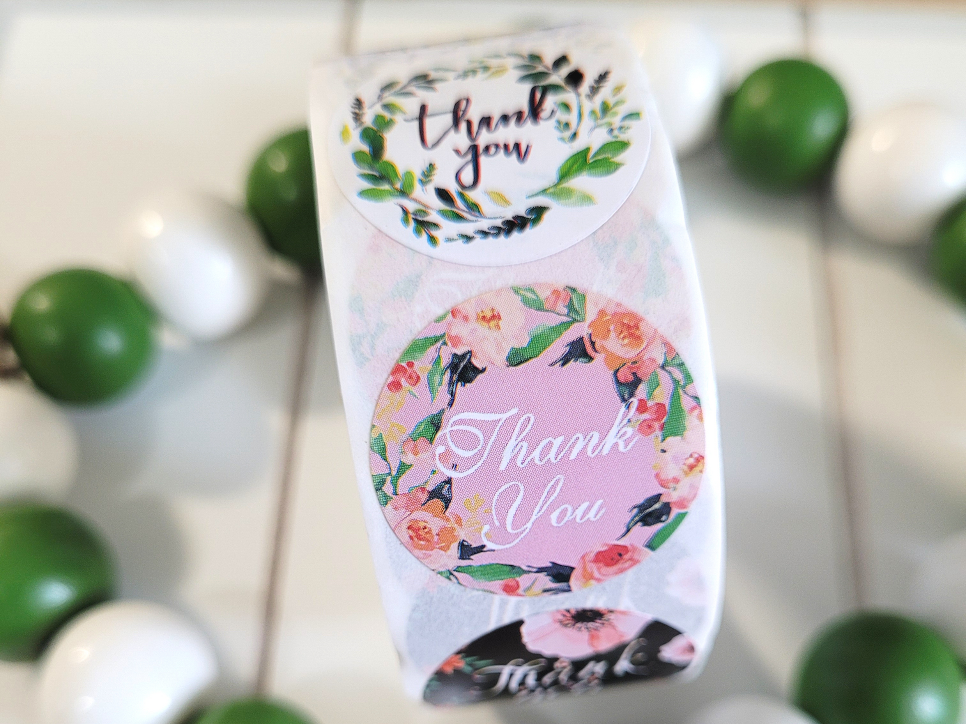Floral Thank You Wholesale Packaging Sticker Roll