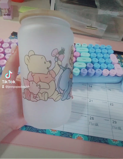 Pooh and Friends Frosted Glass Tumbler