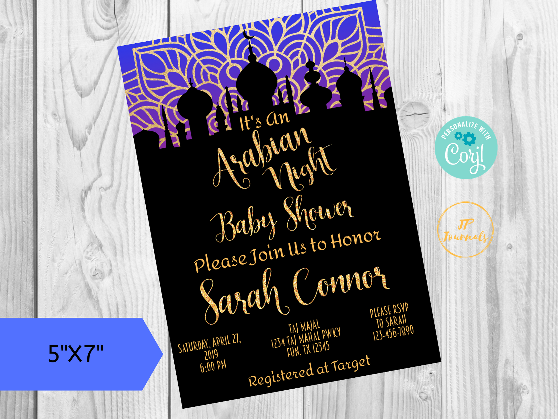 Arabian Night Baby Shower Invitation Printable