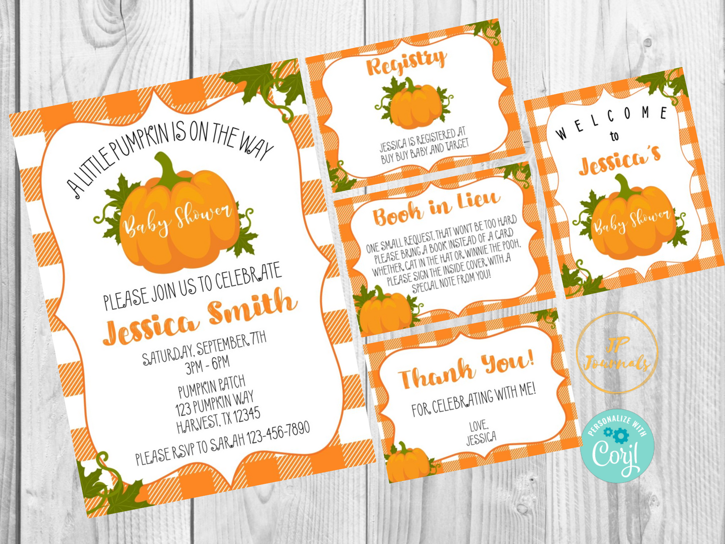 Cute Little Pumpkin Baby Shower Printable Invitation