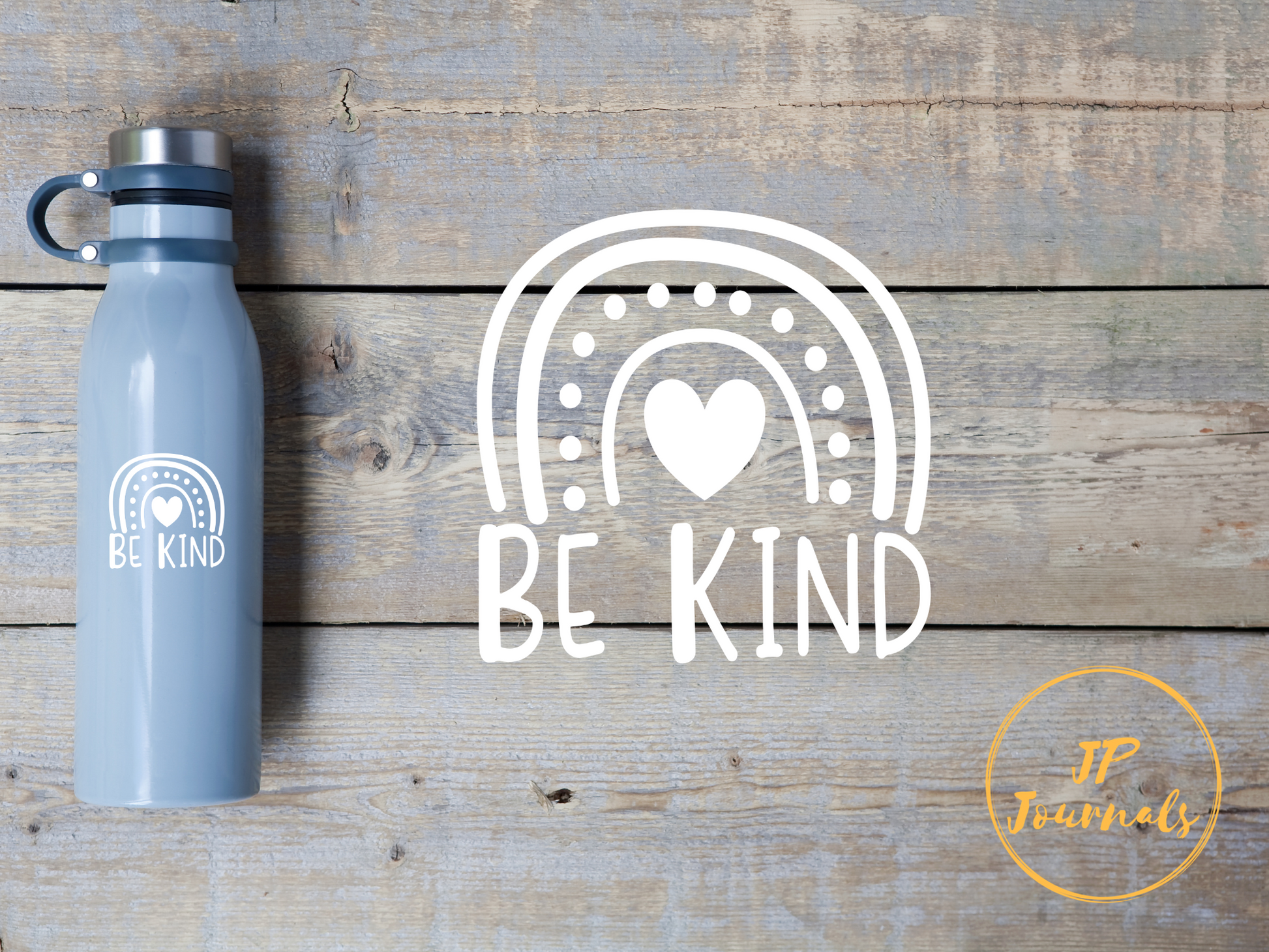 Be Kind Doodle Rainbow Vinyl Decal, Cute Rainbow Water Bottle Decal, Hand Drawn Doodle Rainbow Be Kind Sticker Label