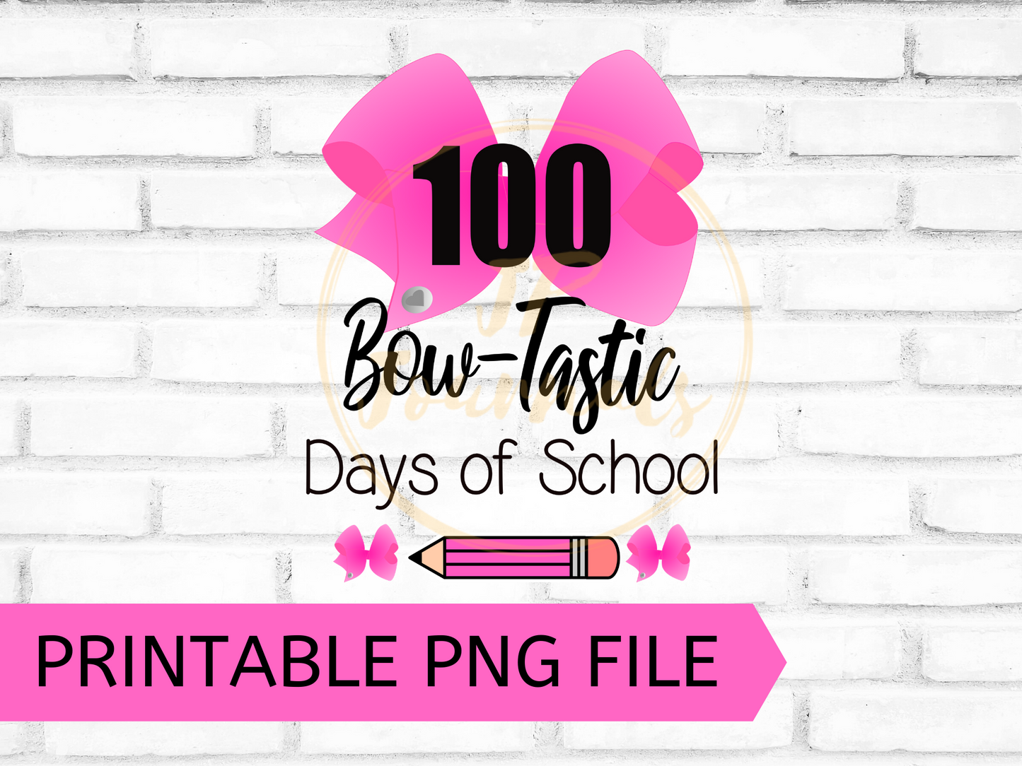100 Days of School Clip Art Sublimation Design