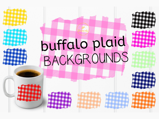 Buffalo Plaid Sublimation Backgrounds Clip Art Bundle 