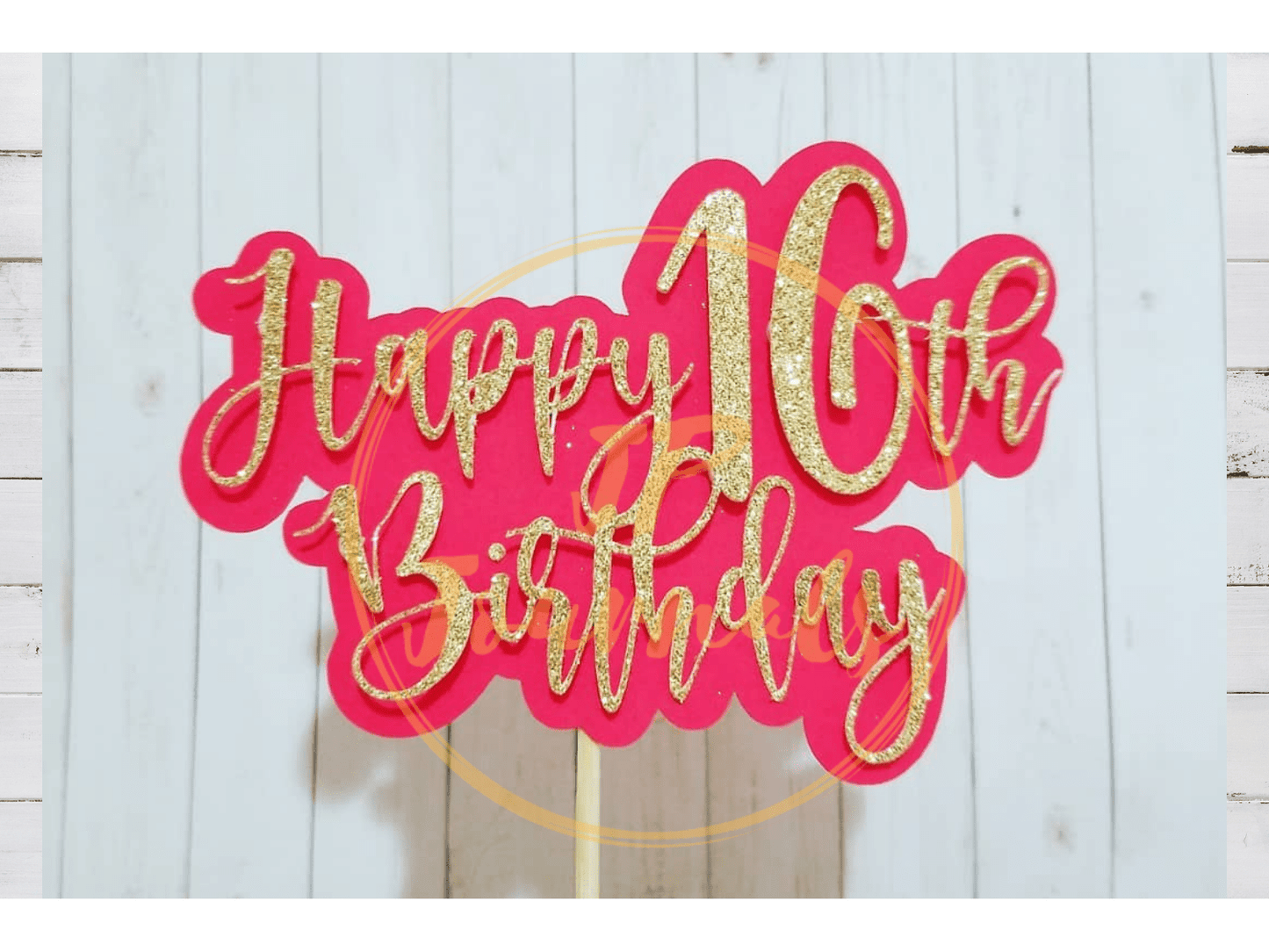 Happy 16th Birthday Cake Topper SVG