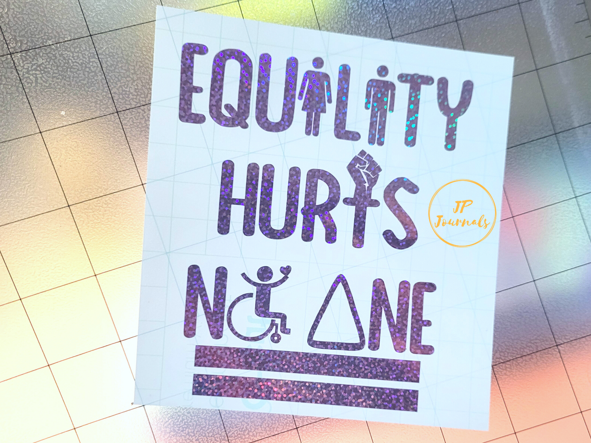 Equality Hurts No One Vinyl Decal, Equal Rights for Everyone, Disability Rights, LGBTQ+ Rights, Black Lives Matter Vinyl Sticker Decal