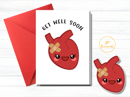 Heart Surgery Card, Get Well Soon Greeting Card