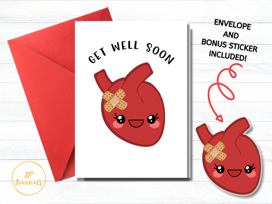 Heart Surgery Card, Get Well Soon Greeting Card