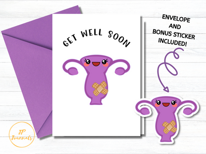 Hysterectomy Recovery Card, Hysterectomy Gift Greeting Card
