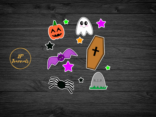 Halloween Planner Stickers, Halloween Stickers, Cute Halloween Sticker Set