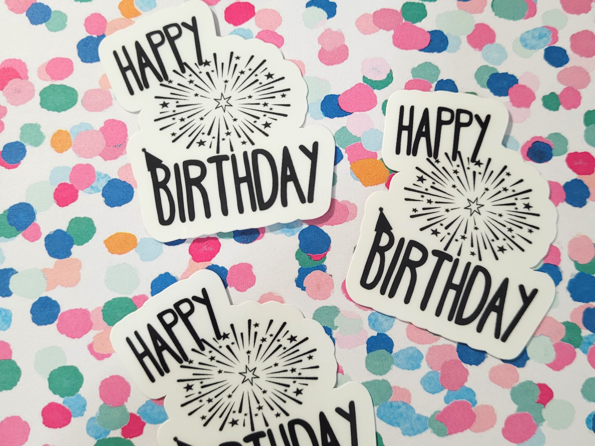 Happy Birthday Die Cut Filler Stickers, Wholesale