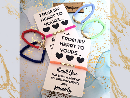 Cute Heart Beaded Bracelet Birthday Squad Party Favors