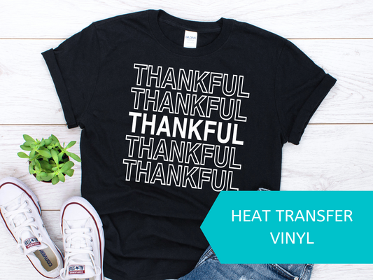 Stacked Thankful Heat Transfer Vinyl, Thankful HTV