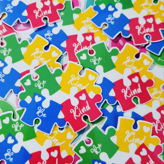 Be Kind Autism Awareness Puzzle Filler Stickers, Wholesale
