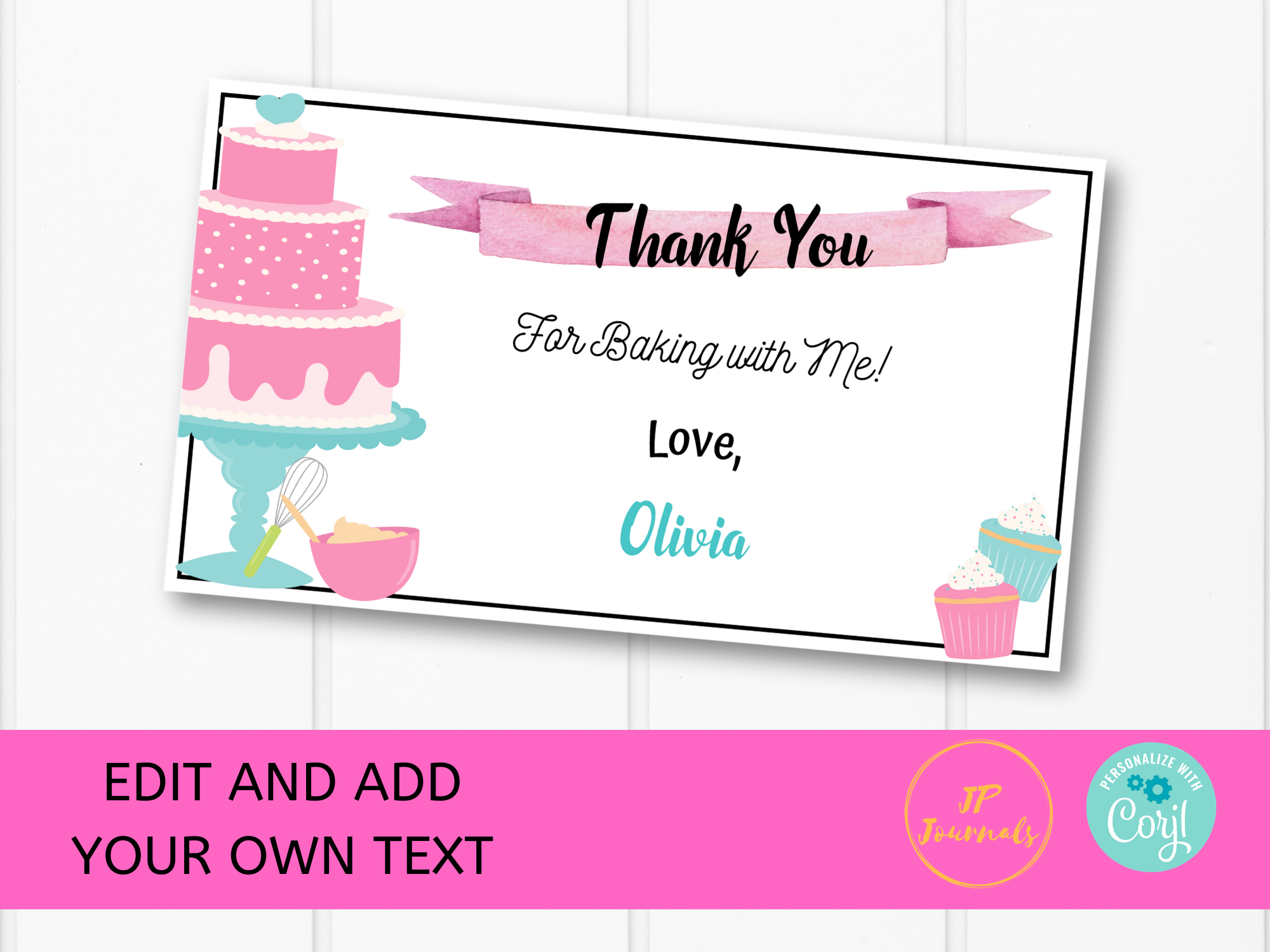 Nailed It Baking Party Thank You Card Template - Baking Birthday Party – JP  Designs and Gifts