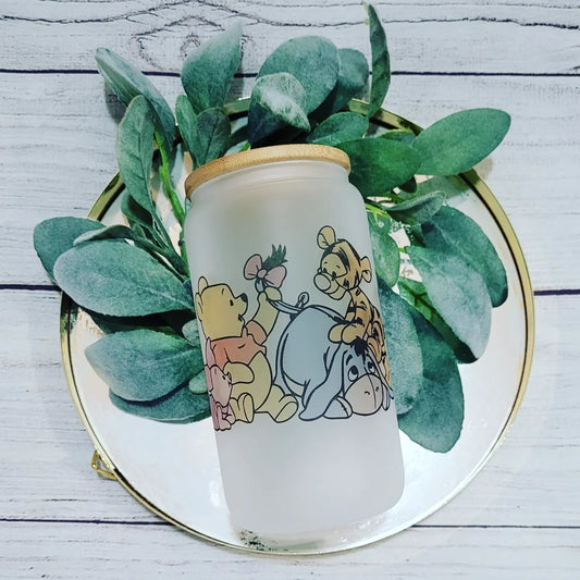 Pooh and Friends Frosted Glass Tumbler