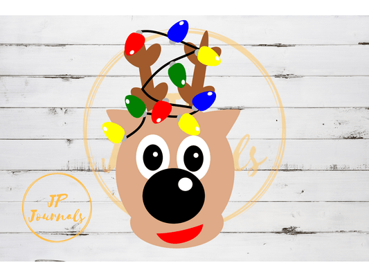 Reindeer in Lights SVG, Christmas SVG File