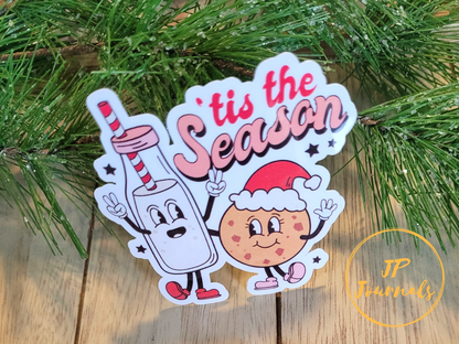 Retro Christmas Sticker Set, Groovy Cute Holiday Sticker Gift, Retro Vibe Christmas Laptop Decals