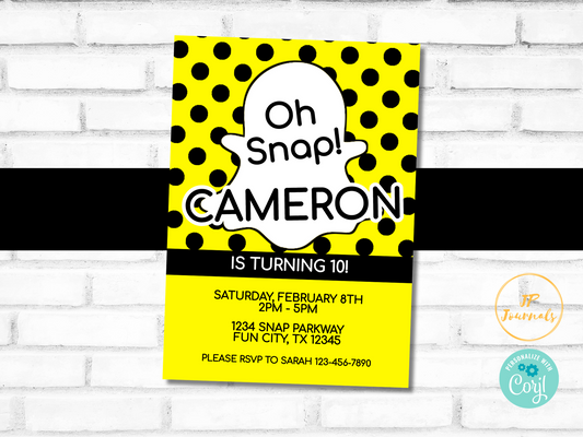 Oh Snap Birthday Party Invitation Template 