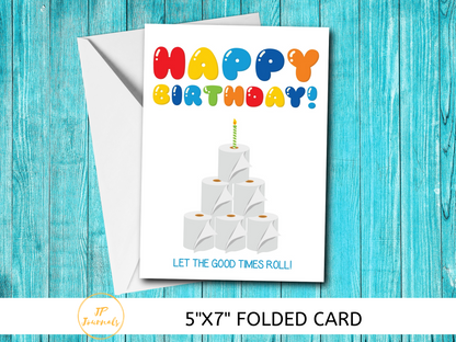 Funny Toilet Paper Birthday Card