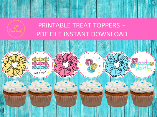 Printable VSCO Girl Birthday Party Treat Toppers - Cupcake Toppers - Party Tags - PDF Instant Download