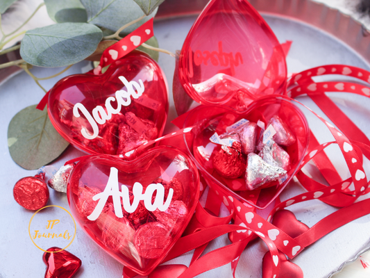 Personalized Valentine's Day Chocolate Filled Hearts 
