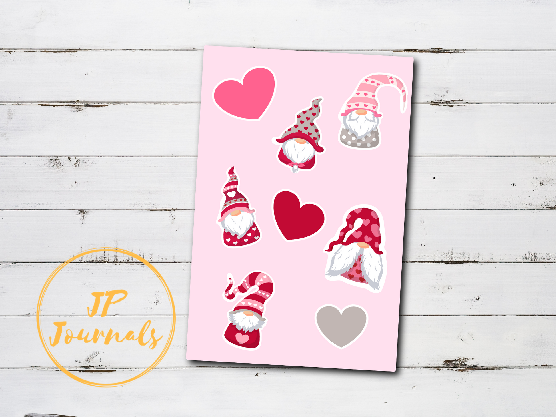 Cute Valentine's Day Gnomes Sticker Sheet