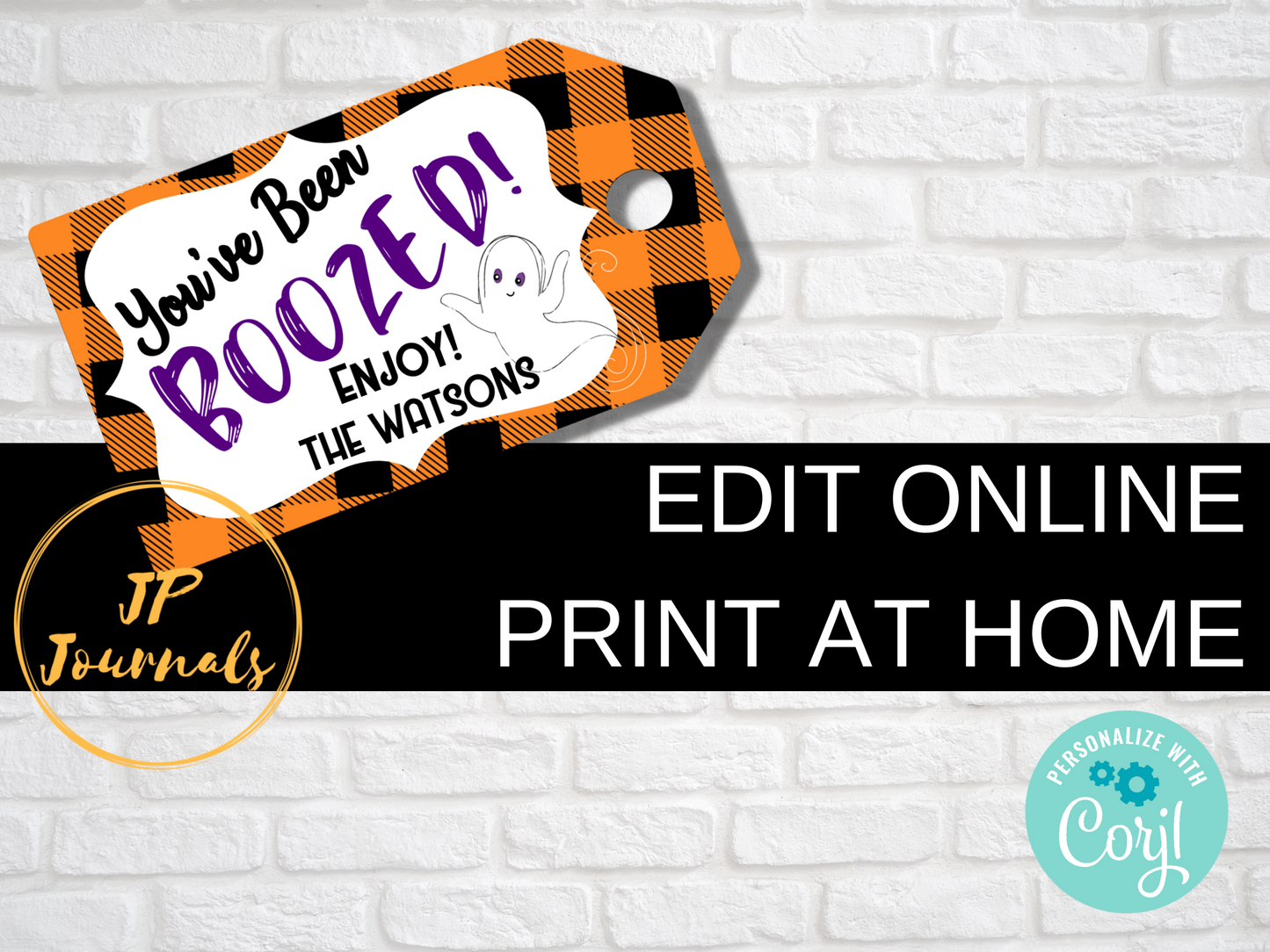 You've Been Boozed Printable Tag, Personalized Been Boozed Tag for Halloween