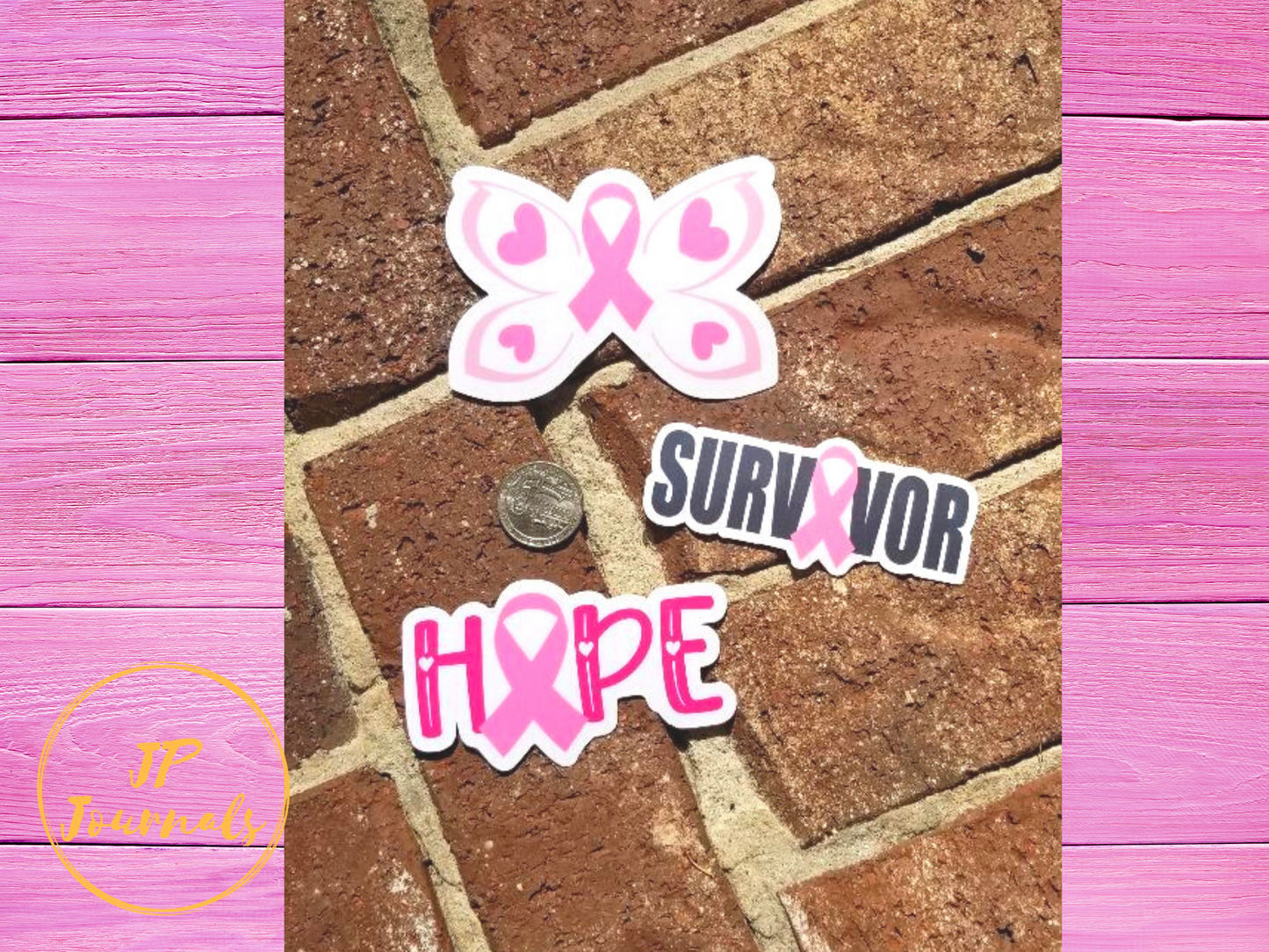 Breast Cancer Awareness Stickers, Pink Ribbon Breast Cancer Support, Butterfly, Survivor, Hope Sticker Decal