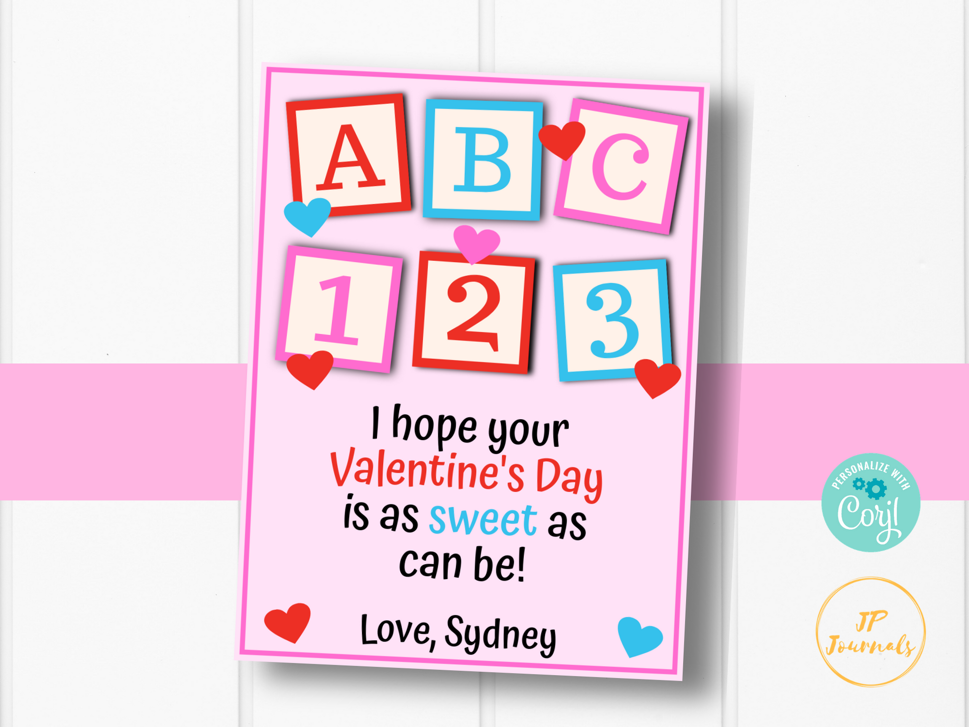 Preschool Daycare Printable Valentine's Day Card