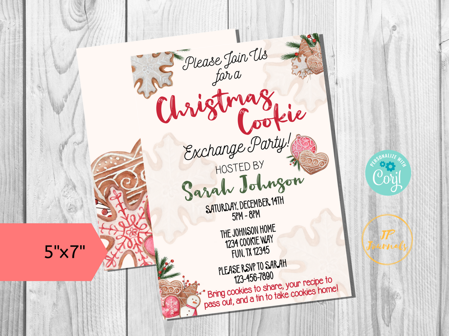 Christmas Cookie Exchange Party Invitation Template 