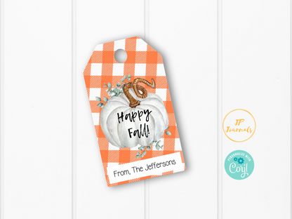 Printable Fall Treat Tags - Happy Fall Gift Favor Labels