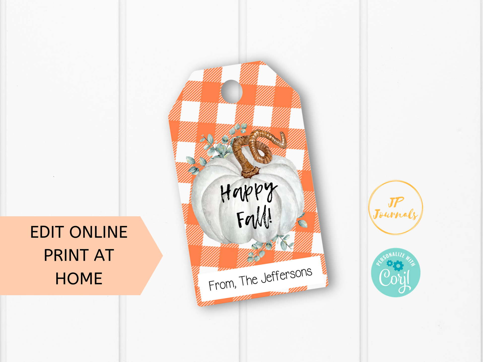 Printable Fall Pumpkin Spice Treat Tags, Baked Goods Tags, Candy