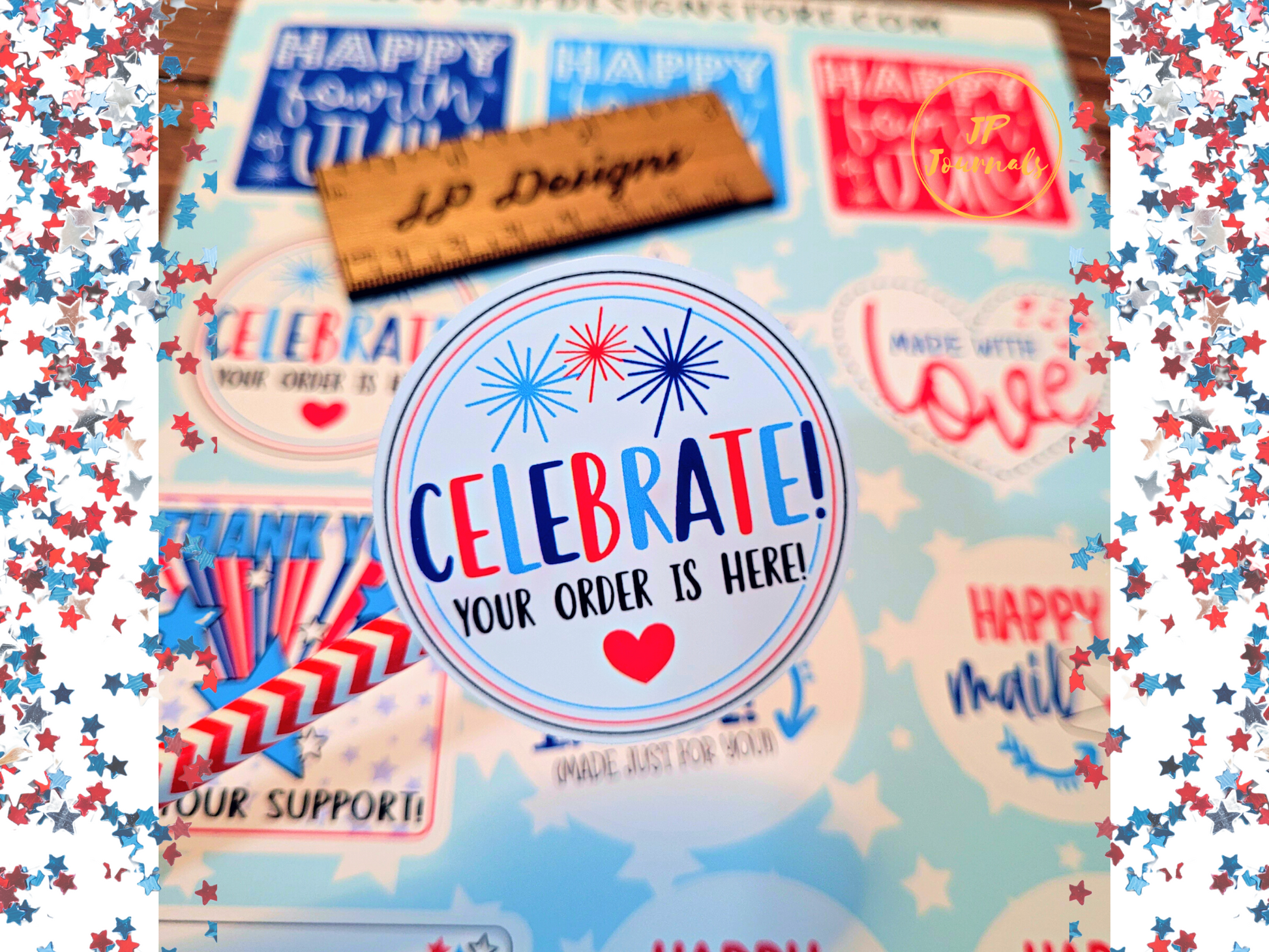 Small Business Packaging Stickers, Fourth of July Packaging Stickers