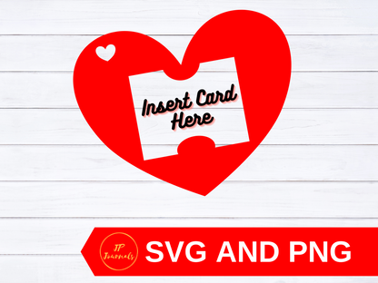 Heart Shaped Business Card Holder Hang Tag SVG Template