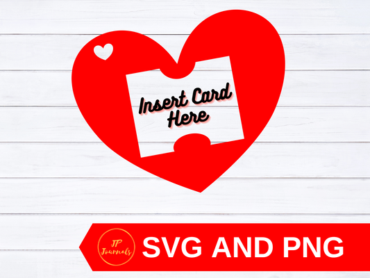 Heart Shaped Business Card Holder Hang Tag SVG Template