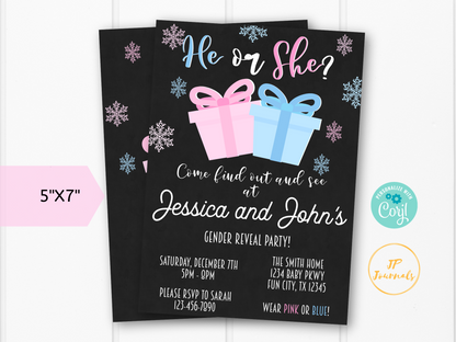 Christmas Gender Reveal Party Invitation Template
