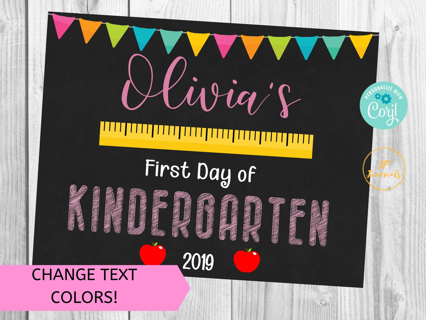 Cute First Day of School Printable Chalkboard Sign for Girls