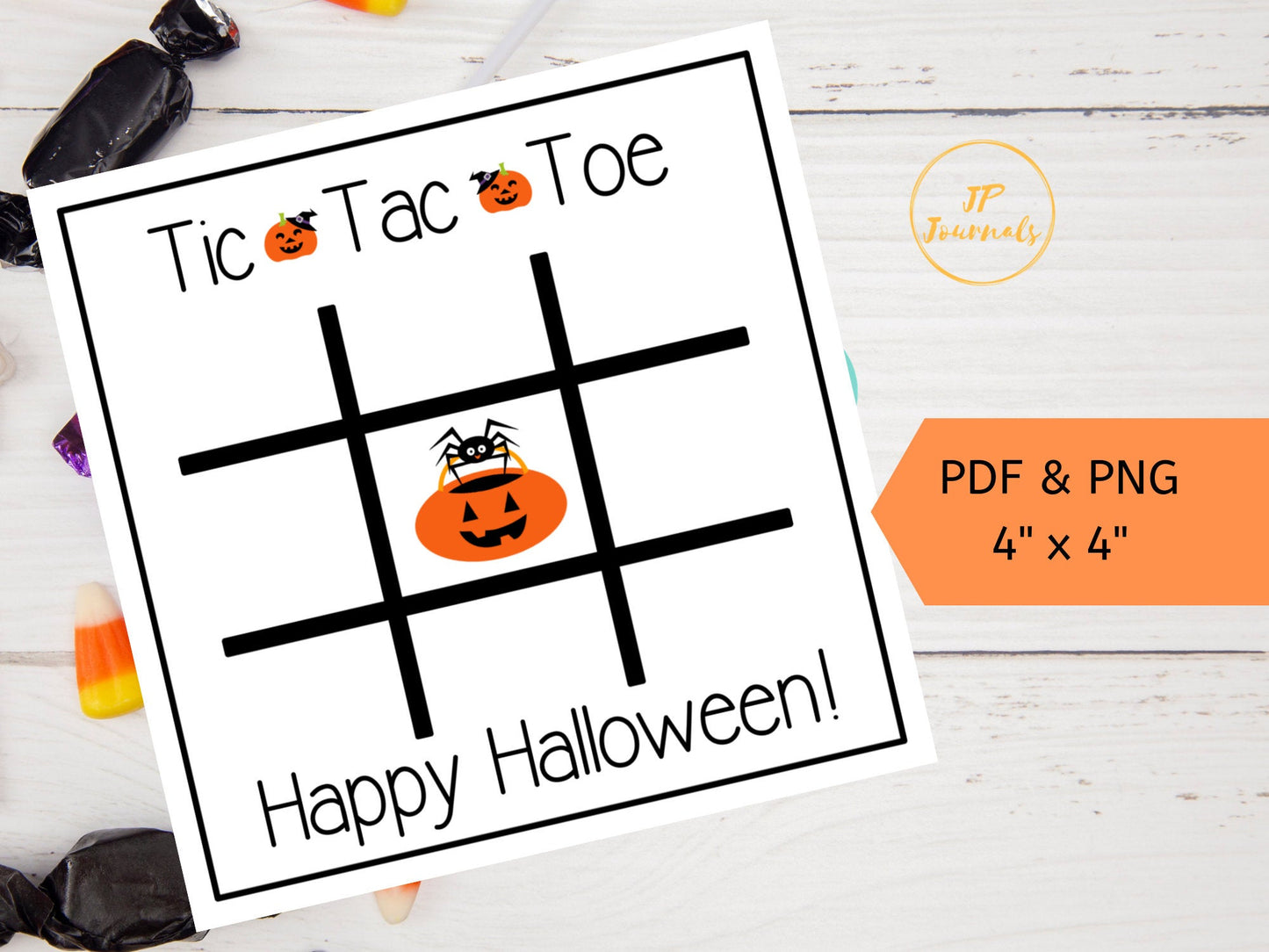 Halloween Tic Tac Toe Game Card - Printable Halloween Party Favor 