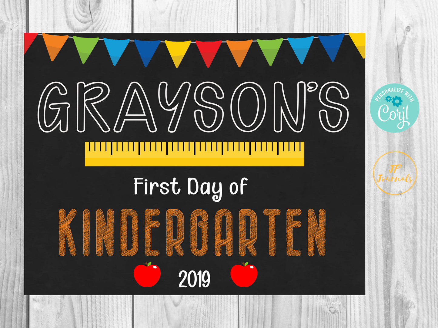 Printable First Day of School Sign for Boys or Girls, Cute Elementary School Sign