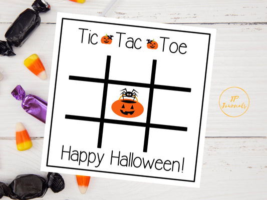Halloween Tic Tac Toe Game Card - Printable Halloween Party Favor 