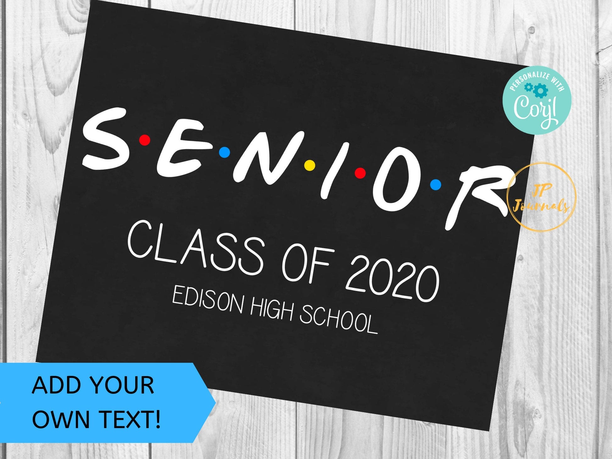 Friends Senior Year Sign - Printable Chalkboard Look 12th Grade Sign 