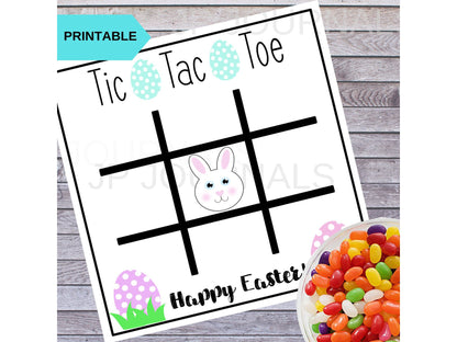 Easter Printable Tic Tac Toe Game Activity Card - DIY Printable Easter Cards (Great for Kids and School Parties!) PNG PDF - Cute Easter Gift