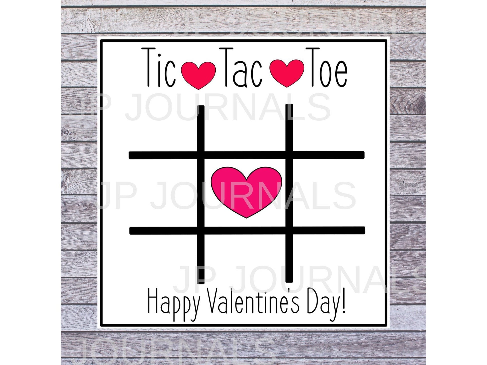 Valentine's Day Printable Tic Tac Toe Game Activity Card - DIY Printable Valentine Cards 